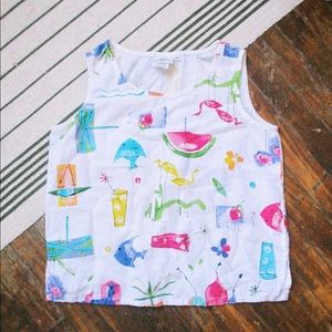 Vintage linen + cotton tank